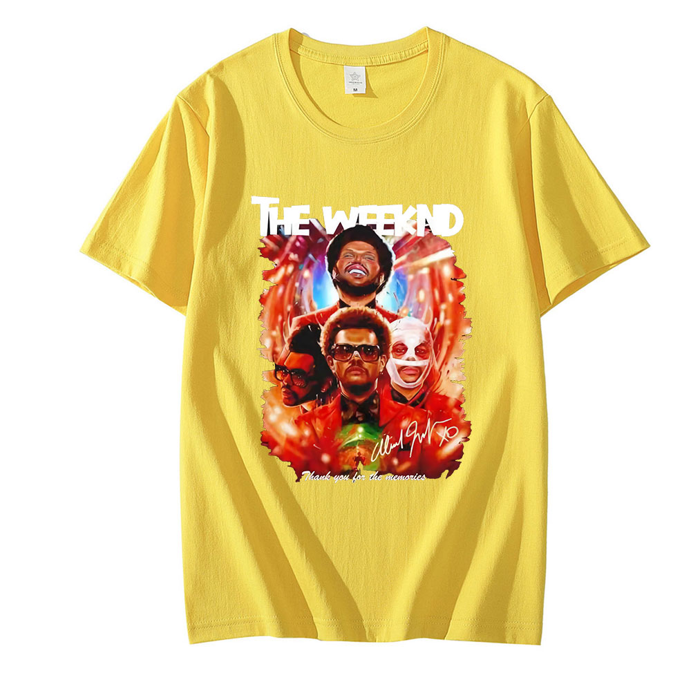90s The Weeknd Vintage Unisex Black T-shirt Retro Graphics Cotton Man Woman T-shirts Tops Oversized Streetwear Harajuku T Shirt