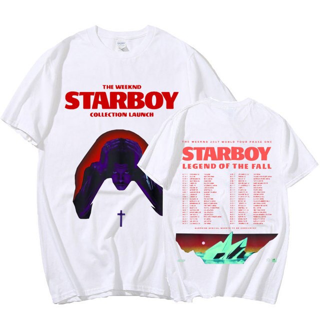 The Weeknd Starboy Xo Hoodie, Concert Merch, Tour Clothing, (White-Print)